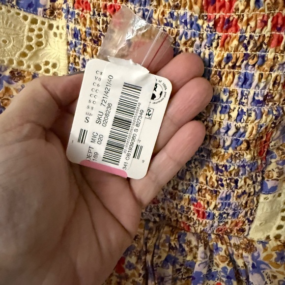 NWT Free People Kiana Lace Printed Tank, color multi floral, size S - Picture 11 of 15